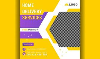 Delivery Service ad Banner vector