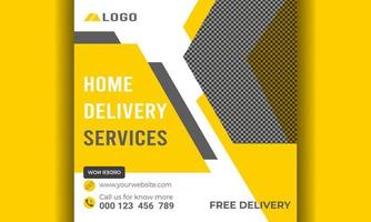Home Delivery Service ad Banner vector