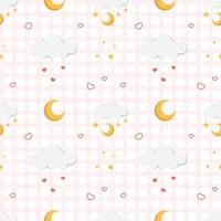 Seamless Pattern with baby newborn element vector