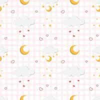 Seamless Pattern with baby newborn element vector