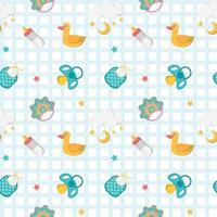 Seamless Pattern with baby newborn element vector
