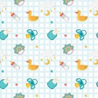 Seamless Pattern with baby newborn element vector