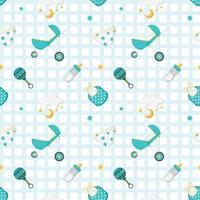 Seamless Pattern with baby newborn element vector
