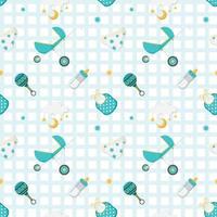 Seamless Pattern with baby newborn element vector