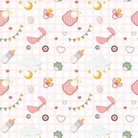 Seamless Pattern with baby newborn element vector