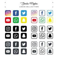 Social Media Logo Icon Collection Vector