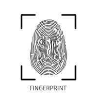 Fingerprint scanner vector icons isolated on write. Biometric technology for person identity. Security access authorization system. Electronic signature. Black finger print. Easy to edit template.