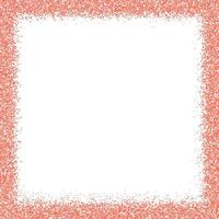 Square border frame confetti in shades of living coral border isolated on white. Falling sparkles dots. Sparkling dust vector background. The color of 2019 year. Rose gold glitter texture effect.