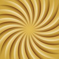 Gold and white rotating hypnosis spiral. Twirl abstract background. Optical illusion. Hypnotic psychedelic vector illustration. Concentric rays of light.