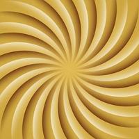 Gold and white rotating hypnosis spiral. Twirl abstract background. Optical illusion. Hypnotic psychedelic vector illustration. Concentric rays of light.