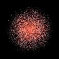 Explosion confetti in shades of living coral solated on black. The color of 2019 year. Burst of sparkles dots. Shiny dust firework vector background. Rose gold glitter texture effect.