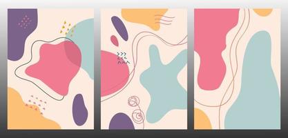 hand drawn various shapes and doodle objects with colors. Abstract contemporary modern trendy. vector illustration