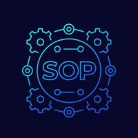 SOP icon, Standard Operating Procedure, thin line vector