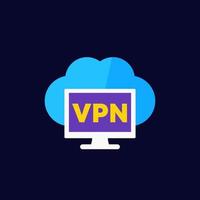 icono de servicio vpn, vector plano