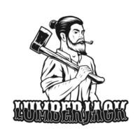 Lumberjack vector logo, wood worker