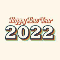 happpy new year 2022 vintage design vector