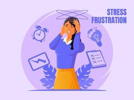 Frustrated stress illustration vector