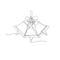 continuous line drawing christmas decoration in continuous line drawing vector