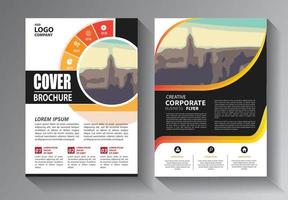 flyer business template for brochure and annual report with modern idea vector