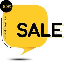 Sale banner or poster template design, yellow best choice sale. end of season special offer banner. 50 vector