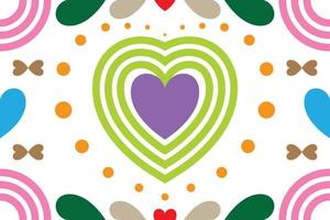 Seamless pattern with colorful of heart, beautiful background. Vector illustration.