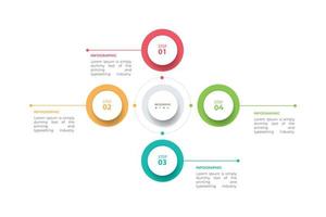 visualización de datos comerciales. diagrama del proceso. elementos abstractos de gráfico, diagrama con 4 pasos, opciones, partes o procesos. concepto creativo para infografía. vector