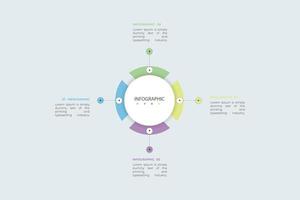 visualización de datos comerciales. diagrama del proceso. elementos abstractos de gráfico, diagrama con pasos, plantilla de infografía con 4 opciones. ilustración vectorial. vector