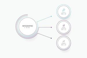 visualización de datos comerciales. diagrama del proceso. elementos abstractos de gráfico, diagrama con 3 pasos, opciones, partes o procesos. concepto creativo para infografía. vector