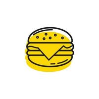 burger line icon. islam hamburger line icon vector