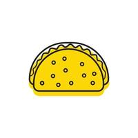 Fast food Taco icon. Vector illustration. Taco drawn lines icon.Fast food on the go, on the outdoor