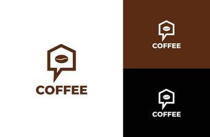 Coffee house Logo design vector template Negative space style. Hot drinks Cafe Logotype concept icon.