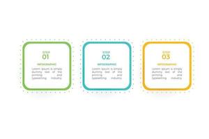 visualización de datos comerciales. diagrama del proceso. elementos abstractos de gráfico, diagrama con pasos, plantilla de infografía con 3 opciones. ilustración vectorial. vector