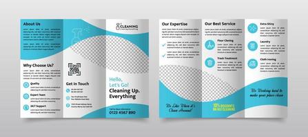 House Cleaning Trifold Brochure Template vector