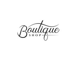 Abstract handwritten boutique text vector logo design, Boutique shop vector logo design