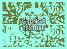 Conjunto de texturas grunge de arbusto de hojas con diferente número de manchas sobre fondo transparente. textura de fondo de cartel antiguo. vector