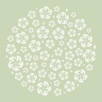 circle pattern with silhouettes of leaves and flowers. Ornament for decoration and printing on fabric. Design element. Vector