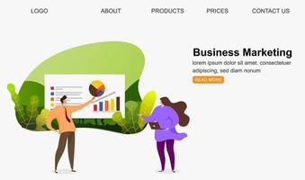 Landing page template of Seo Analytics team. Modern flat design concept of web page design for website and mobile website.Vector illustration vector