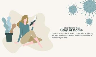 self protection from corona virus landing page for banners or web. vector illustration