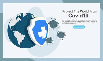 self protection from corona virus landing page for banners or web. vector illustration