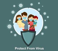 self protection from corona virus landing page for banners or web. vector illustration