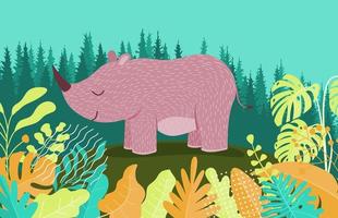 Rhino on a natural background. vector