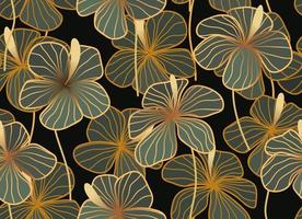 Seamless pattern with abstract flowers and leave. Creative floral surface design. Vector background