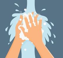 wash hands with soap vector illustration