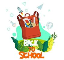 Welcome back to school Cute school kids. vector