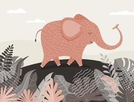 elephant with nature background vector