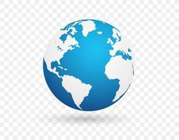 Earth globe icon on white background. Vector illustration