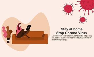 self protection from corona virus landing page for banners or web. vector illustration