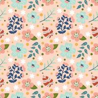 Pattern and seamless flowers and leaves background. vector