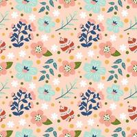 Pattern and seamless flowers and leaves background. vector