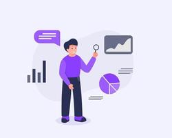 business man analysis graph and chart data concept with some related icons vector